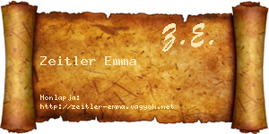 Zeitler Emma névjegykártya